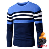 4XL Men  Autumn New Casual Striped Thick Fleece Cotton Sweater Pullovers Men Outfit Fashion Vintage O-Neck Coat Sweater Men aidase-shop