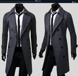 Aidase Mens Trench Coat Autumn Casual Slim Fit Winter Warm Double Breasted Long Jacket Coats Top Overcoat Cloak Jackets Punk Clothes aidase-shop