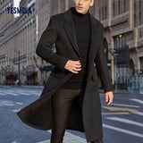 Aidase Autumn Winter Mens Coat Solid Long Sleeve Woolen Jackets Fleece Men Overcoat Streetwear Fashion Long Trench Outerwear aidase-shop