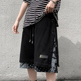 Aidase Men Casual Shorts Summer Knee-length Side Buttons Patchwork Fake 2 Pieces Harajuku High Street Wear Retro Jogger Baggy Oversize aidase-shop