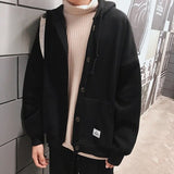 Aidase  Men With Hat Hoodies Single Breasted Loose Casual Plus Velvet Chic Fashion Harajuku Large Size S-3XL Warm All-match Basic Coats aidase-shop
