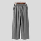 Aidase  2022 Men Wide Leg Pants Plain Joggers Button Loose Leisure Trousers Men Streetwear Chic Casual Pantalones Hombre S-5XL INCERUN aidase-shop