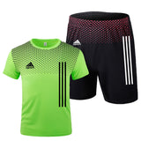 Aidase New men's sportswear summer suits men's fitness wear sports suits short-sleeved t-shirt shorts quick-drying 2-piece set aidase-shop