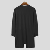 Men's Solid Color Tight One-piece Shorts Long Sleeve Sexy Crew Neck One-piece Clothes New Buttons Pajamas Home Clothes aidase-shop