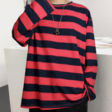 Aidase Harajuku Striped Shirt Streetwear Couple Oversized Striped Blouse Woman Casual Long Sleeve Gothic Grunge T-Shirt Tee Tops aidase-shop
