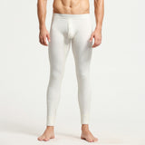 Men's Long Johns Soft Lightweight Cotton Thermal Rib Stretchy Base Layer Warm Underwear Bottoms aidase-shop