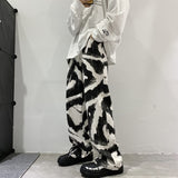 Blue Black Tie-dye Jeans Men Fashion Print Casual Baggy Jeans Mens Streetwear Loose Hip-hop Straight Denim Trousers Men M-2XL aidase-shop