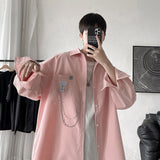 Oversized Short Sleeve Shirt For Men Streetwear Blouse Harajuku Chain Fashion Men's Shirts Korean Clothes Men's Clothing aidase-shop