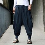 Aidase Cotton Harem Pants Men Japanese Loose Joggers Trousers Mans  Cross-pants Crotch Pants Wide Leg Baggy Pants Men aidase-shop