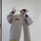 Aidase 2021 spring new flocking letters baseball uniform jacket men women handsome trend all-match preppy Style bomb street trend tops aidase-shop