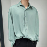 Fashion Sexy Mens Shirts Harajuku Korean Temperament Vintage White Mens Shirts Top Quality Classic Loose Casual Long Sleeve Tops aidase-shop