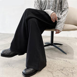 Aidase  2022 Men Wide Leg Pants Plain Joggers Button Loose Leisure Trousers Men Streetwear Chic Casual Pantalones Hombre S-5XL INCERUN aidase-shop