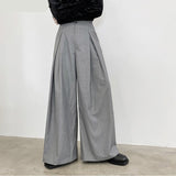 Aidase  2022 Men Wide Leg Pants Plain Joggers Button Loose Leisure Trousers Men Streetwear Chic Casual Pantalones Hombre S-5XL INCERUN aidase-shop
