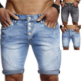 Men Denim Shorts Ripped Skin-friendly Polyester Summer Mens Short Pants Classic distressed ripped short jeans Streetwear 2021 aidase-shop