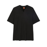 Loose Solid Summer Tops Men Korean V-neck Short-sleeved T-shirt Boy Harajuku Slim New Men's Black Tees aidase-shop