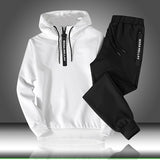 Aidase Sets Tracksuit Men Autumn Winter Hooded Sweatshirt Drawstring Outfit Sportswear Male Suit Pullover Two Piece Set Casual