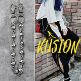 59CM Men's Waist Key Chain Skull Head Metal Vintage Hip Hop Gothic Punk Skeleton Pants Trousers Jean Biker Wallet Key Ring DW55 aidase-shop