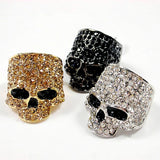 Aidase Brand Skull Rings For Men Rock Punk Unisex Crystal Black/Gold Color Biker Ring Male Fashion Skull Jewelry Wholesale aidase-shop