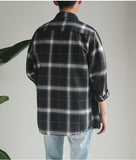 Aidase  Men Hip Hop Plaid Shirts 2021 Male Korean Fashion Streetwear White Shirt Male Loose Vintage Oversized Shirt Clothing aidase-shop