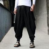 Aidase Cotton Harem Pants Men Japanese Loose Joggers Trousers Mans  Cross-pants Crotch Pants Wide Leg Baggy Pants Men aidase-shop
