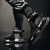 Men's High Top Fashion Leather Sneakers Trend Hot Sale Comfortable Man Casual Shoes Outdoor Non-slip Breathable Men Shoes 39-48 aidase-shop