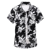 Men floral printed Slim Short sleeve shirts Summer Hawaiian vacation Party casual red blue black Shirt camisa masculina 6XL 7XL aidase-shop