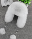 Aidase 100% Real Fox Fur Hat Women's Russian Ushanka Aviator trapper snow skiing Hat caps earflap winter raccoon fur Bomber hat aidase-shop