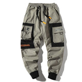 2022 Hip Hop Men Multi-pocket Elastic Waist Design Harem Pant Street Punk Hip Hop Casual Trousers Joggers Male Cargo Pants ABZ51 aidase-shop