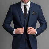 Aidase Navy Blue Formal Wedding Tuxedo for Gentleman Prom Suits Slim Fit 3 Piece Boyfriend Men Fashion Set Blazer Vest with Pants aidase-shop