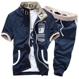 Fashion Men Short Sleeve Tracksuit casual sporting suit hoodies and shorts M-XXL AYG276 aidase-shop