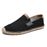 Aidase  Mens Shoes Espadrilles Fisherman Men Canvas Shoes Breathable Men's Loafers Slip On Solid Black White Hemp Wrap shoes aidase-shop