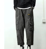 Aidase Autumn Overalls Pants for Men Military Straight Loose Multi-pocket Japanese Sweatpants 2020 Nine-point Casual Fashion Streetwear aidase-shop