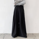 Aidase  2022 Men Wide Leg Pants Plain Joggers Button Loose Leisure Trousers Men Streetwear Chic Casual Pantalones Hombre S-5XL INCERUN aidase-shop