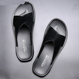 Aidase  Leather Slippers Men Summer Shoes Mens Slippers Outdoor Beach Slippers Shoes+male Zapatos De Hombre Erkek Ayakkabi Buty Meskie aidase-shop