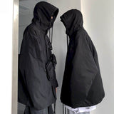 Aidase Punk Style Padded Jacket Men Women Winter 2022 New Thickened Dark Oversize Hooded Charging Cotton Jacket Men's Thick/thin Top aidase-shop