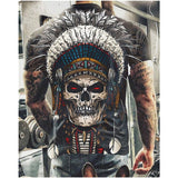 Aidase  Summer  Skull Printed TShirt For Men Casual Short Sleeve Clothes Streetwear Oversized T-Shirt Hip Hop 3D Printing O-NeckTop Tees aidase-shop