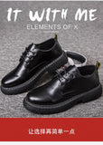 Aidase Men Fashion Black Leather Shoes Lace Up Trendy British Style Martens Boots Male Low-Cut Leisure Offical Party Design Shoes Man aidase-shop
