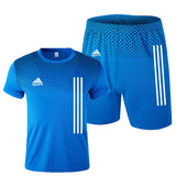 Aidase New men's sportswear summer suits men's fitness wear sports suits short-sleeved t-shirt shorts quick-drying 2-piece set aidase-shop