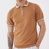 Aidase Fashion Striped Men's Short Sleeve Polo Shirts Summer Slim Turn-down Collar Tops Buttons Design Polo Shirt Men Casual Streetwear aidase-shop