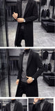 Aidase wool long coat men Korean Style Fashion Woolen Winter CoatsTurn Down Collar Long Wool Coat and Jacket Single Breasted  Overcoat aidase-shop