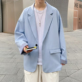 Aidase Fashion Oversized Causal Suit Blazer Man Striped Cuffs Patchwork 2021 Korean Style College Jacket Coat Black Plus Size Clothing aidase-shop