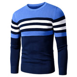 4XL Men  Autumn New Casual Striped Thick Fleece Cotton Sweater Pullovers Men Outfit Fashion Vintage O-Neck Coat Sweater Men aidase-shop