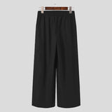 Aidase  2022 Men Wide Leg Pants Plain Joggers Button Loose Leisure Trousers Men Streetwear Chic Casual Pantalones Hombre S-5XL INCERUN aidase-shop