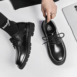 Aidase Men Harajuku Korean Style Streetwear Casual Thick Platform Leather Wedding Shoes Male Business Fashion Dress Leather Shoe Man aidase-shop