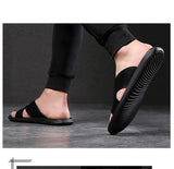 Aidase  Leather Slippers Men Summer Shoes Mens Slippers Outdoor Beach Slippers Shoes+male Zapatos De Hombre Erkek Ayakkabi Buty Meskie aidase-shop
