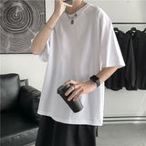 Summer Man T-shirts Short Sleeve Solid Color Casual Oversized T Shirt Men Harajuku Hip Hop Cotton Men's Clothing Tops Tee aidase-shop