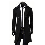 Aidase Mens Trench Coat Autumn Casual Slim Fit Winter Warm Double Breasted Long Jacket Coats Top Overcoat Cloak Jackets Punk Clothes aidase-shop