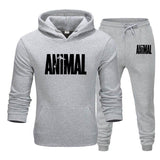 Aidase Mens Autumn Winter Animal Print Sweatshirt Tops Pants Sets Hoodies+Pants Jogging Sport Suit Track Running Two Sportswear aidase-shop