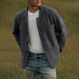 Aidase 2022 Autumn Winter Solid Turn-down Collar Long Sleeve Casual Outerwear Mens Fashion Jackets Men Single Breasted Coats Streetwear aidase-shop