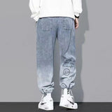 Aidase Men's jeans autumn letter printing baggy Hip hop jeans men cargo pants Streetwear Cartoon Graffiti Drawstring Denim trousers men aidase-shop